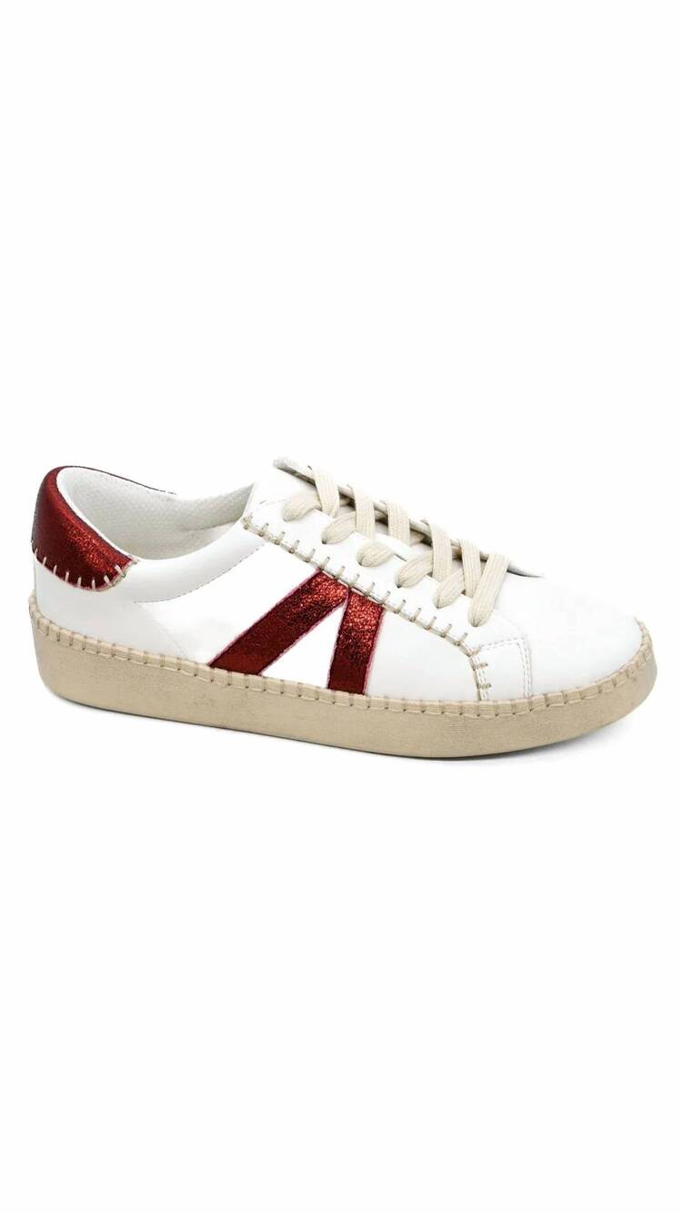 NEW CORKYS FOOTWEAR women's friend zone sneakers in red /white